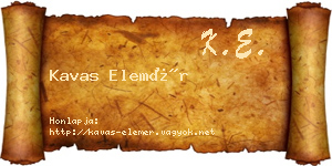 Kavas Elemér névjegykártya